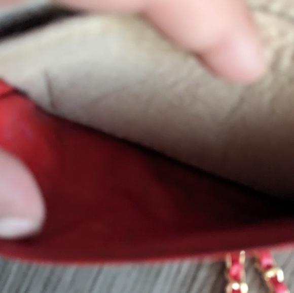 Chanel red leather wallet on generic chain, small clutch - Picture 7 of 16